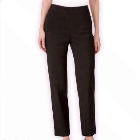 90s Worthington Pants Trouser High Waist Black side zipper straight legs size 14 - Picture 1 of 12